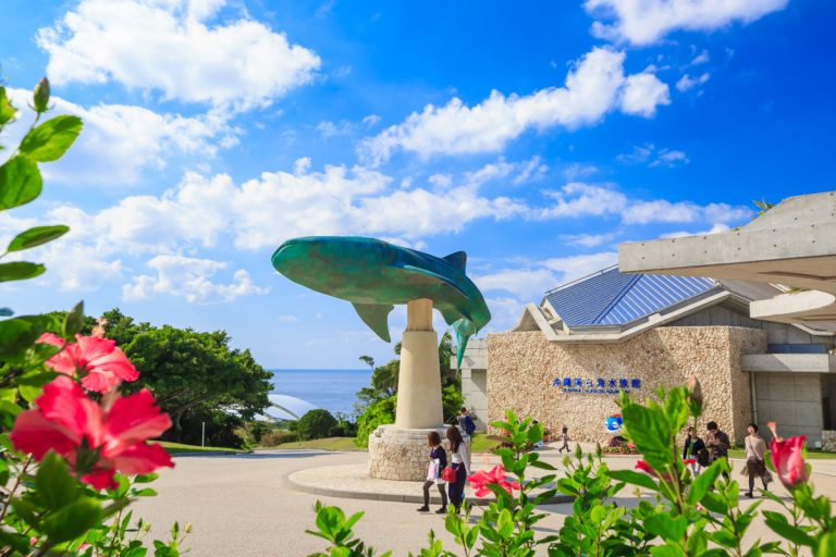 子連れ旅行の沖縄美ら海水族館の入り口の写真